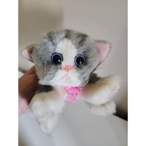 Kitty Kitty Kittens dsi Gray Tabby Tiger Plush Cat Clean Works Kitten Pink Bow